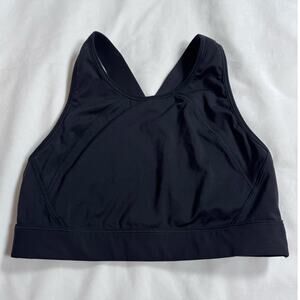 Athleta Black Sports Bra Medium Support Strappy Back Women’s Size Small S USED